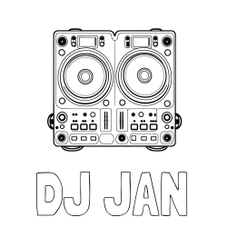 Online izdelana pobarvanka - Pobarvanka imena DJ JAN in pobarvanka DJ MIXER