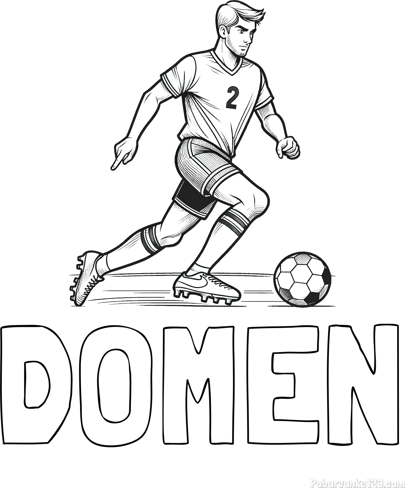 Pobarvanka imena DOMEN in pobarvanka nogometaša
