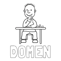 Online izdelana pobarvanka - Pobarvanka imena DOMEN in pobarvanka učenca za šolsko klopjo