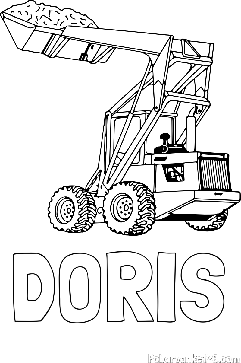 Pobarvanka imena DORIS in pobarvanka velikega traktorja