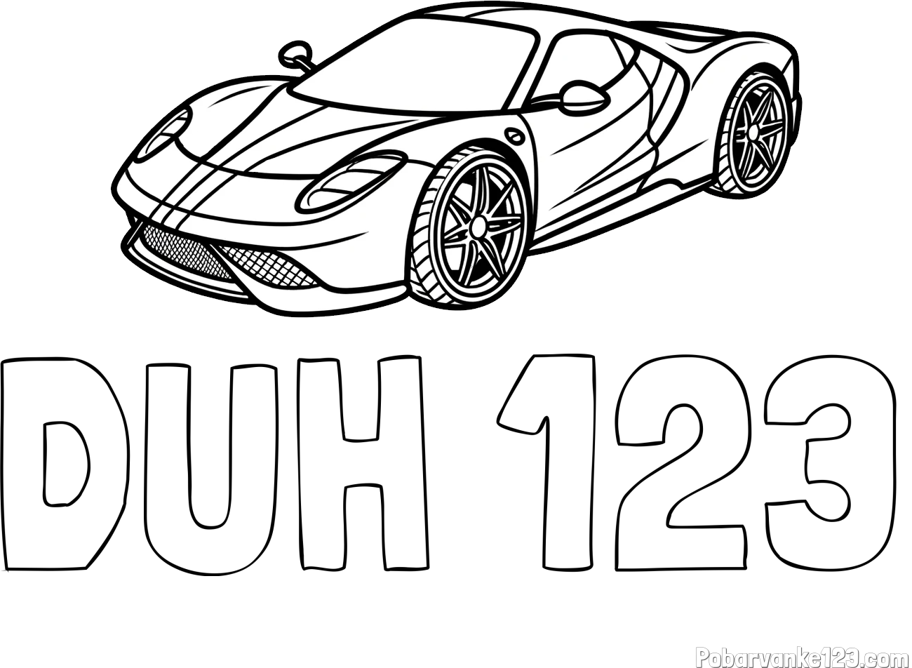 Pobarvanka imena DUH 123 in pobarvanka dirkalnega avtomobila