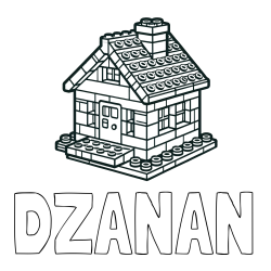 Online izdelana pobarvanka - Pobarvanka imena DŽANAN in pobarvanka LEGO hiške