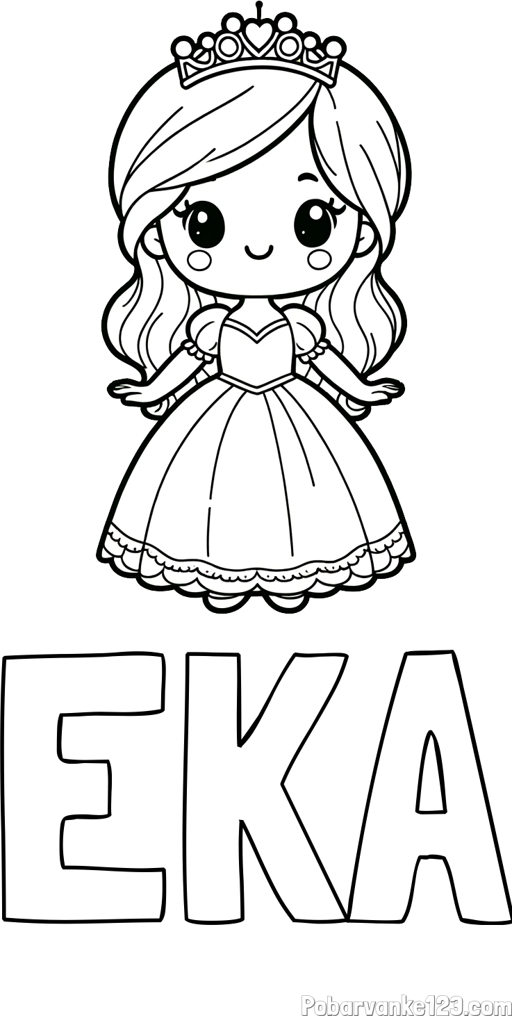 Pobarvanka imena EKA in pobarvanka ljubke princeske