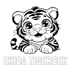 Online izdelana pobarvanka - Pobarvanka imena EKICA TIGERČEK in pobarvanka tigrček