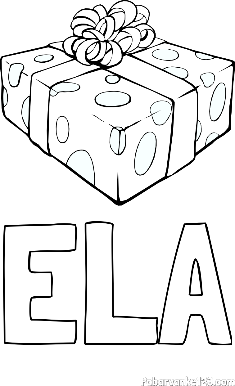 Pobarvanka imena ELA in božično darilo