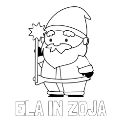 Online izdelana pobarvanka - Pobarvanka imena ELA IN ZOJA in dedek Mraz
