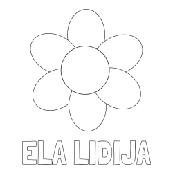 Online izdelana pobarvanka - Pobarvanka imena ELA LIDIJA in otroška pobarvanka cveta