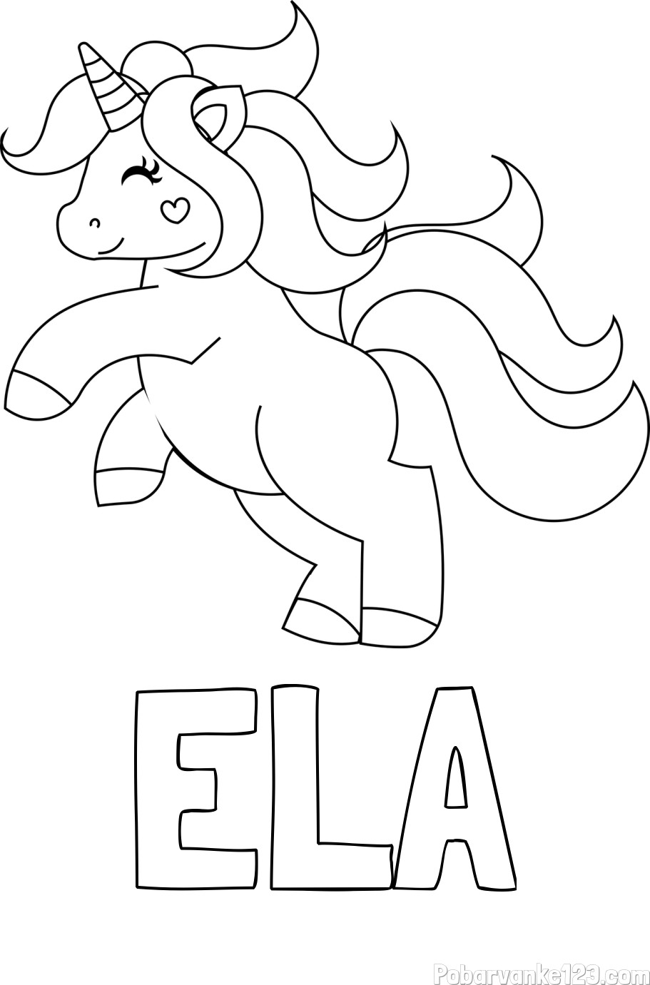Pobarvanka imena Ela