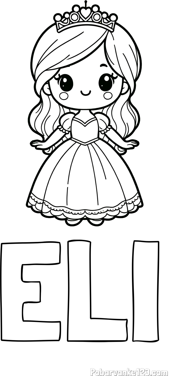 Pobarvanka imena ELI in pobarvanka ljubke princeske