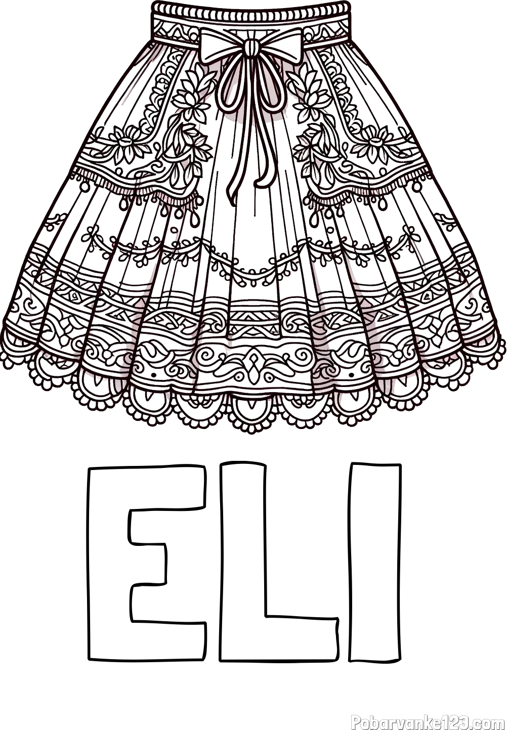 Pobarvanka imena ELI in pobarvanka ženskega krila z mašnico