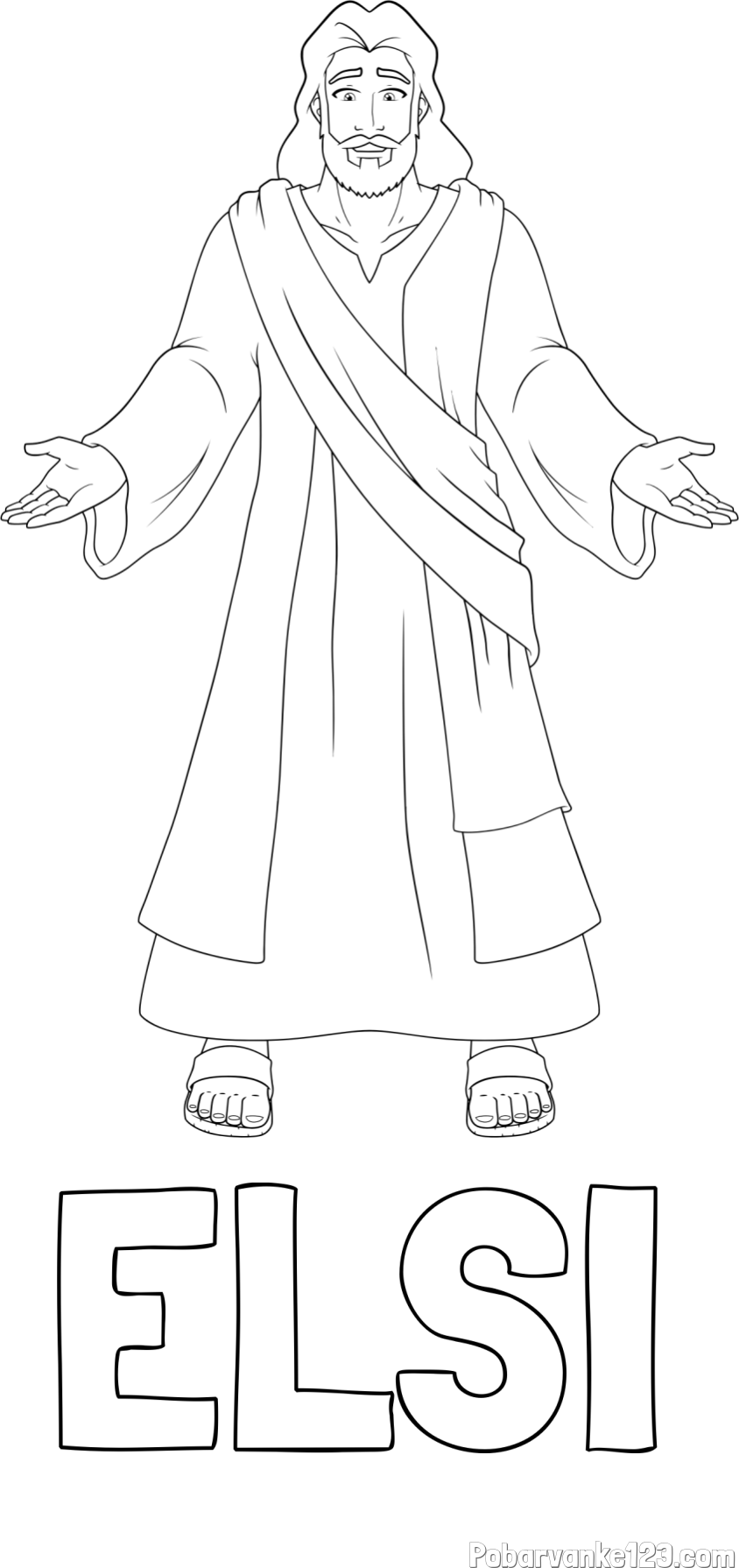 Pobarvanka imena ELSI in pobarvanka Jezusa Kristusa