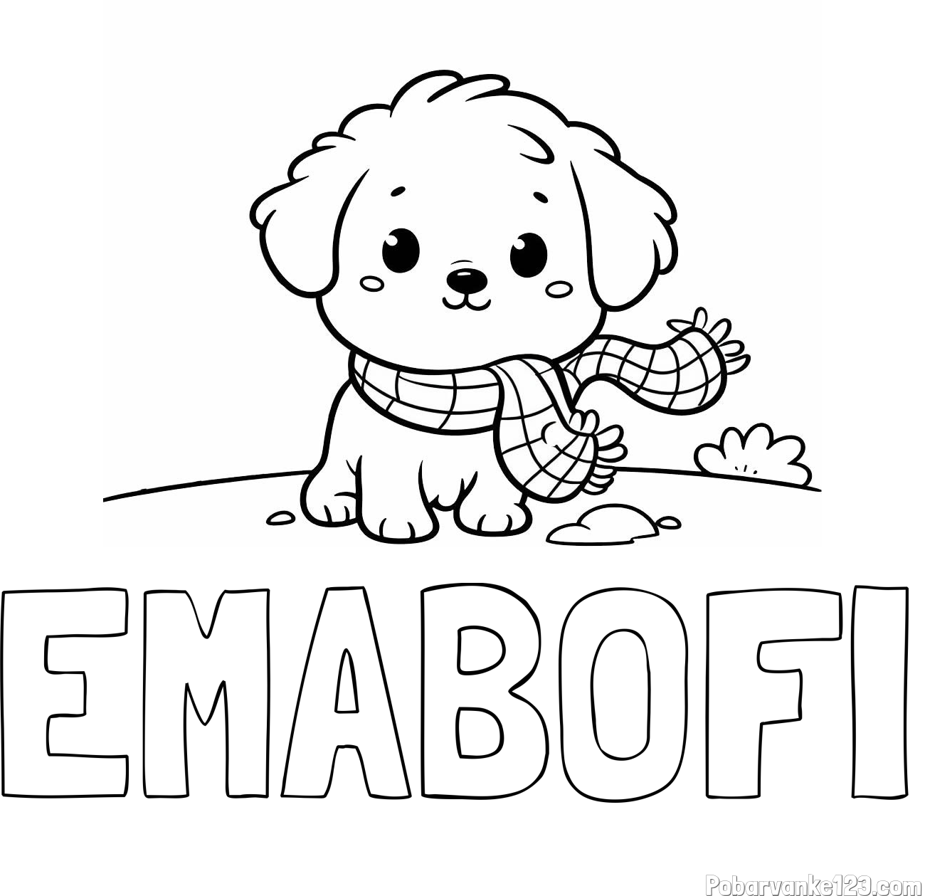 Pobarvanka imena EMA-BOFI in pobarvanka prikupnega psička