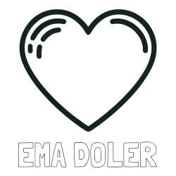 Online izdelana pobarvanka - Pobarvanka imena EMA DOLER in pobarvanka lepega srčka