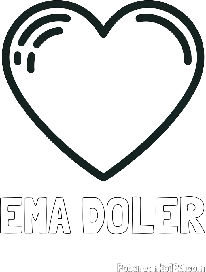 Pobarvanka imena EMA DOLER in pobarvanka lepega srčka