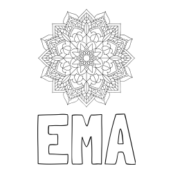 Pobarvanka imena EMA in Čudovita pobarvanka mendale