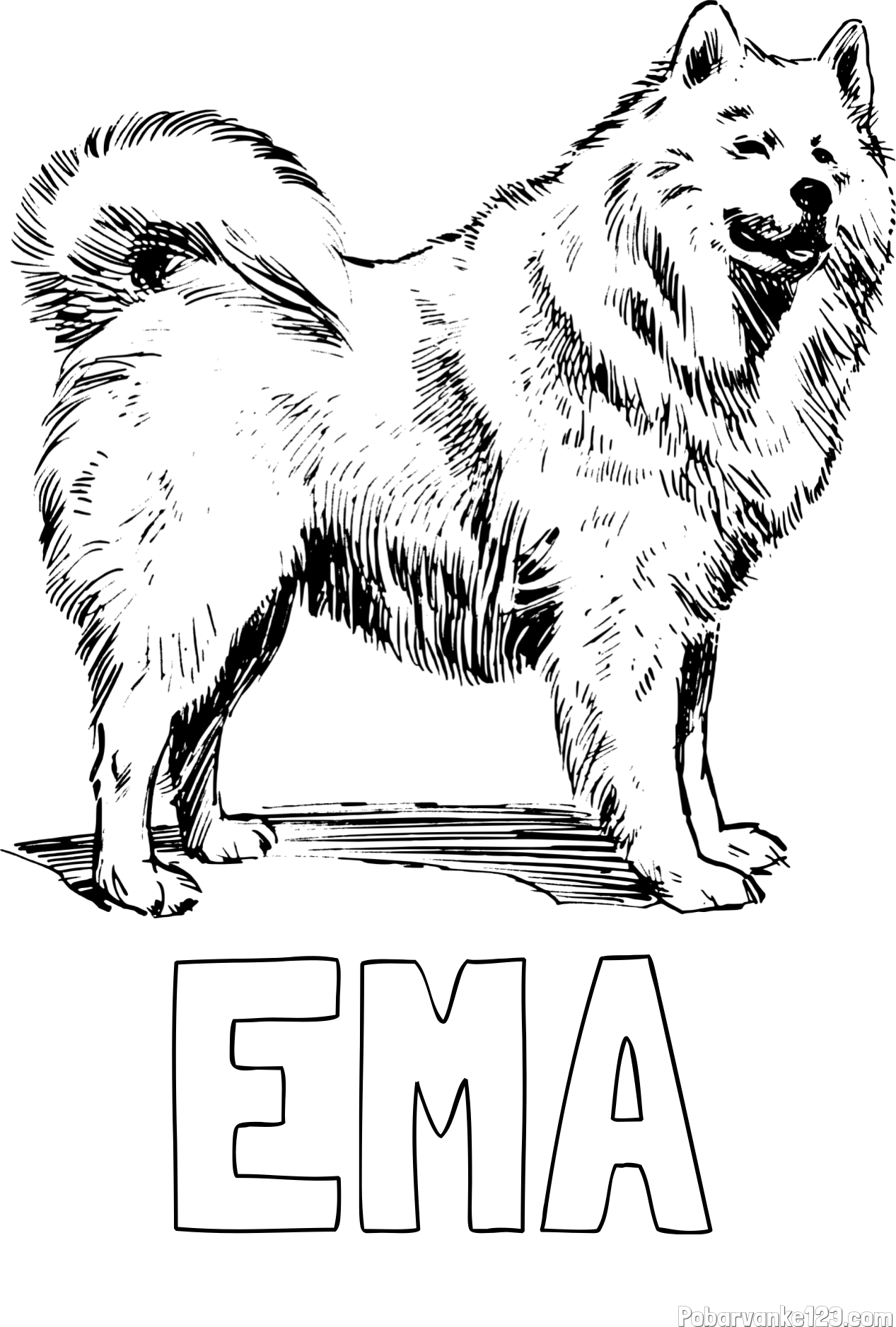 Pobarvanka imena EMA in pobarvanka čudovitega samojega