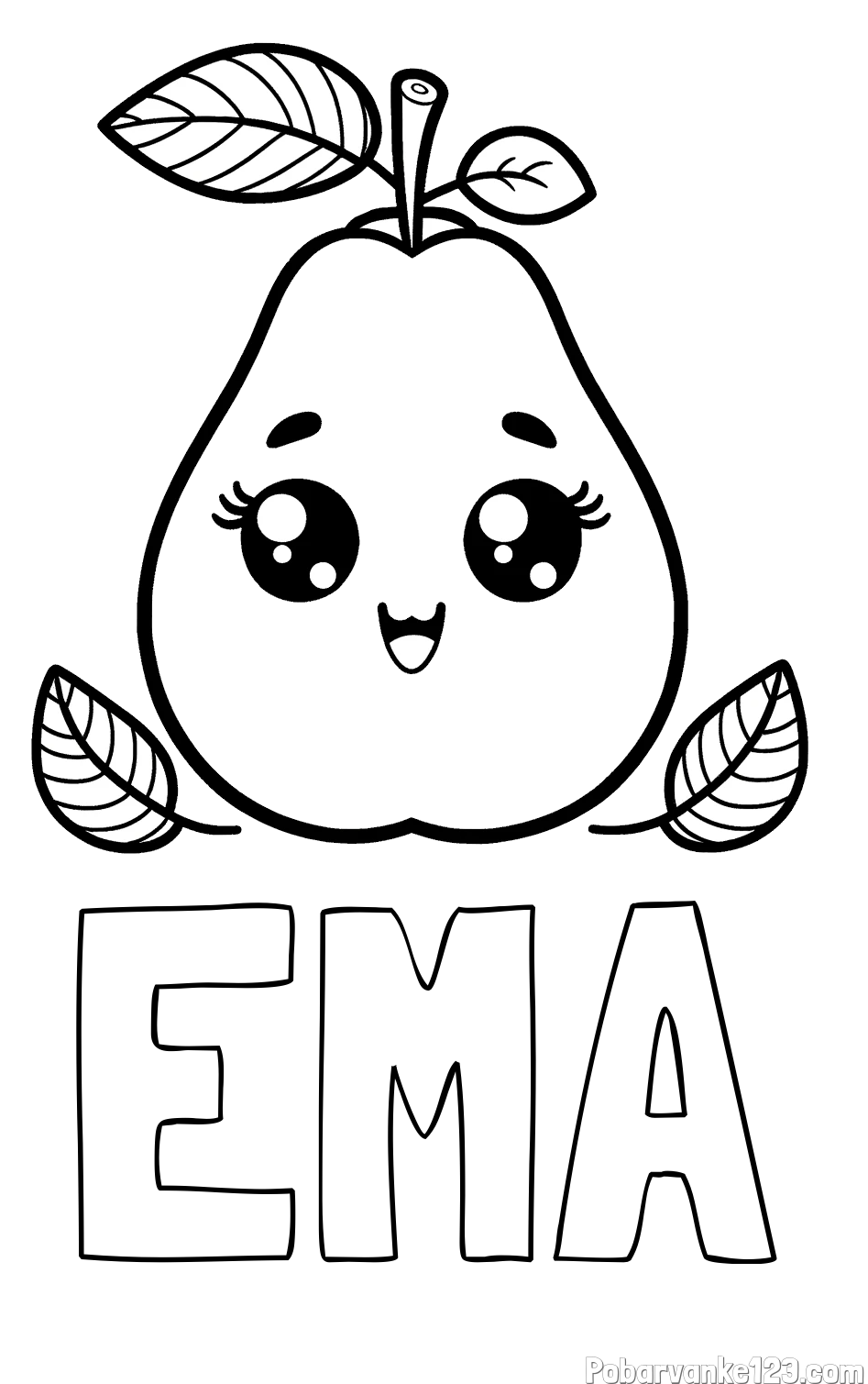Pobarvanka imena EMA in pobarvanka hruške