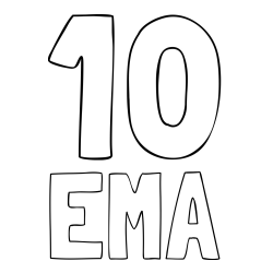 Online izdelana pobarvanka - Pobarvanka imena EMA in pobarvanka številke deset (10)