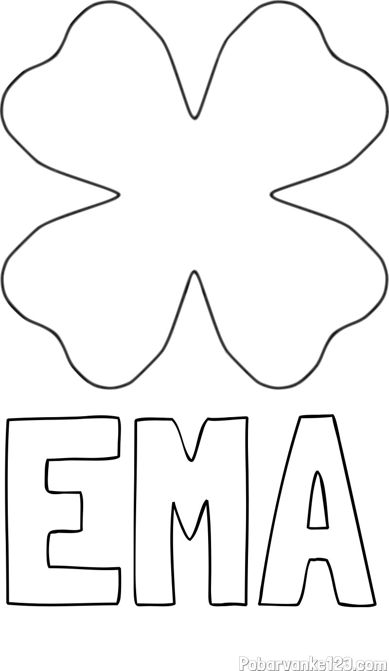 Pobarvanka imena EMA in pobarvanka štiriperesna deteljica