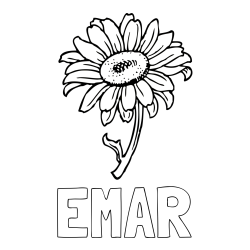 Online izdelana pobarvanka - Pobarvanka imena EMAR in pobarvanka lepe sončnice