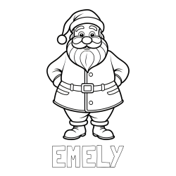 Online izdelana pobarvanka - Pobarvanka imena EMELY in pobarvanka stoječega Božička