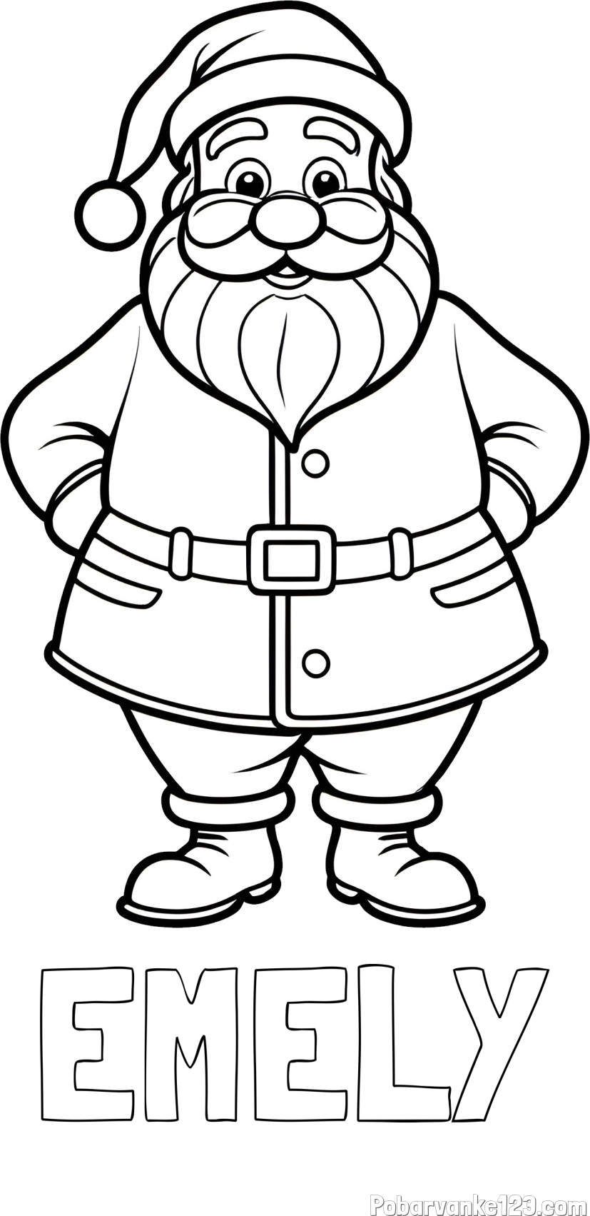 Pobarvanka imena EMELY in pobarvanka stoječega Božička