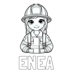 Online izdelana pobarvanka - Pobarvanka imena ENEA in pobarvanka ljubke gasilke