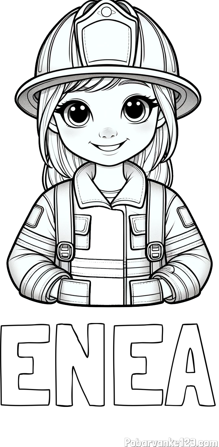 Pobarvanka imena ENEA in pobarvanka ljubke gasilke