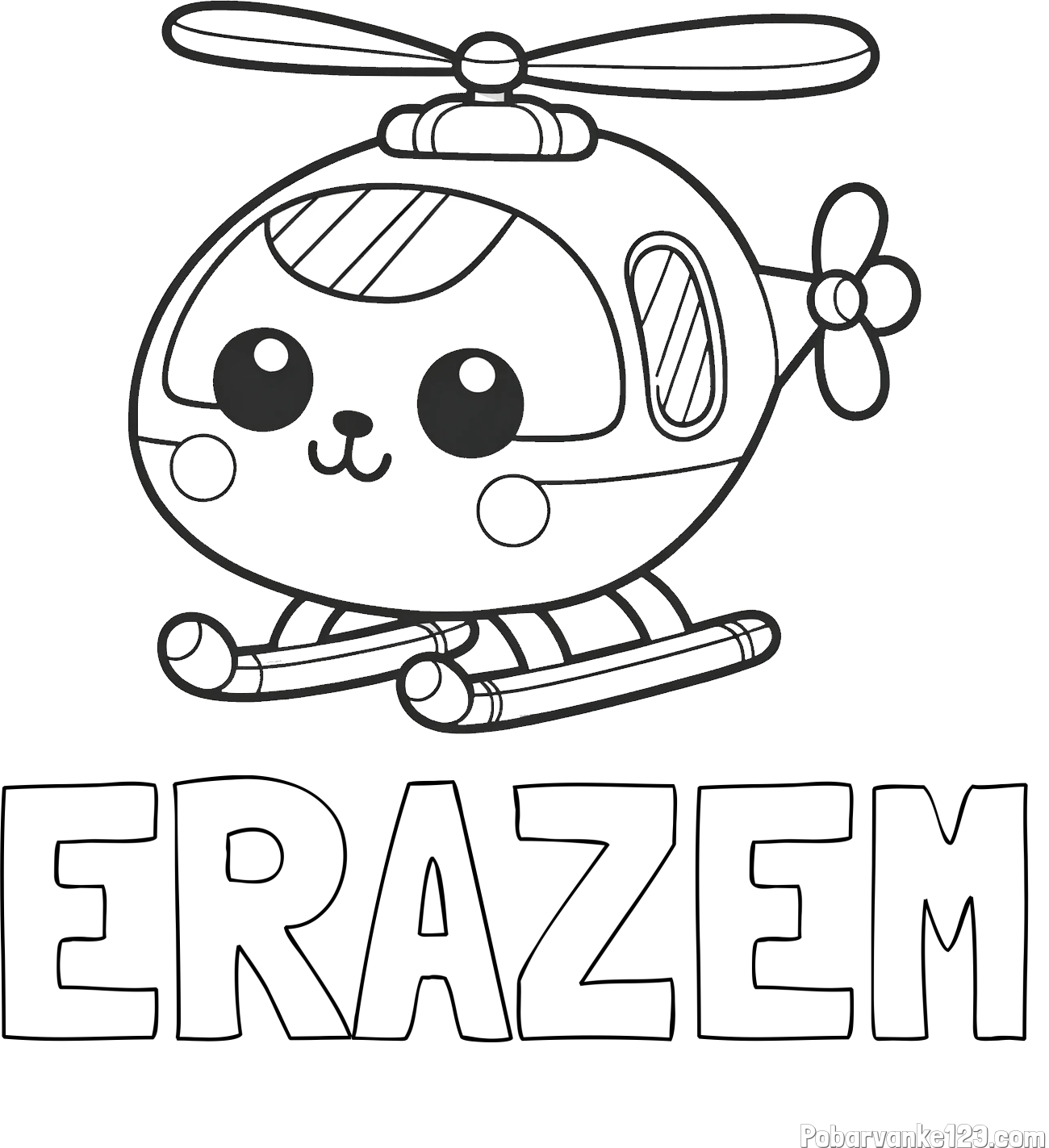 Pobarvanka imena ERAZEM in otroška pobarvanka helikopterja