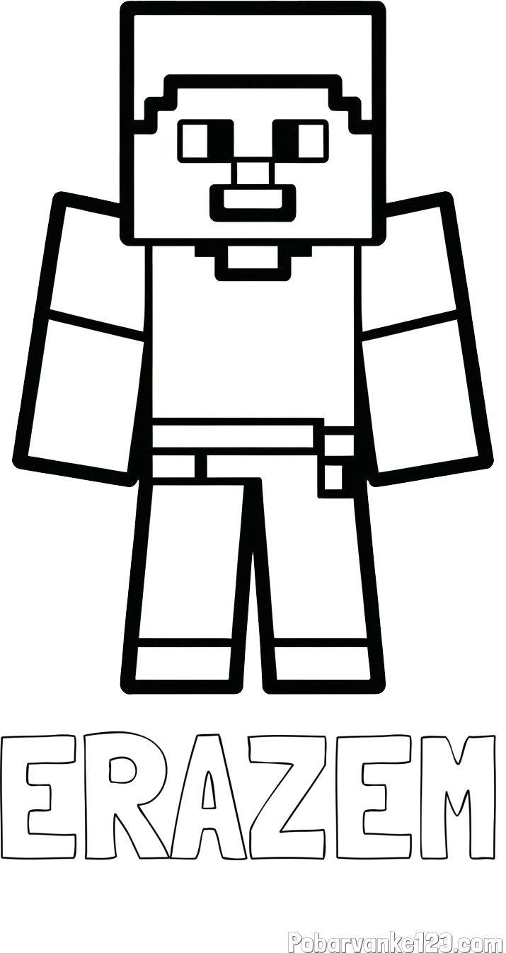 Pobarvanka imena ERAZEM in pobarvanka Minecraft figurice