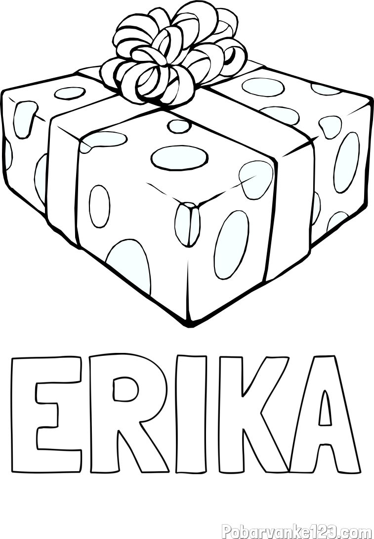 Pobarvanka imena ERIKA in božično darilo