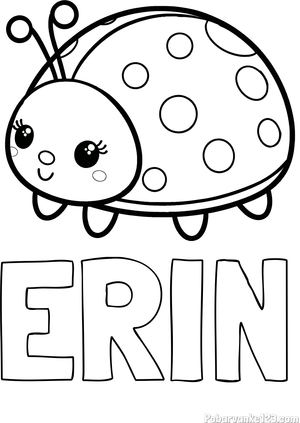 Pobarvanka imena ERIN in pobarvanka ljubke pikapolonice