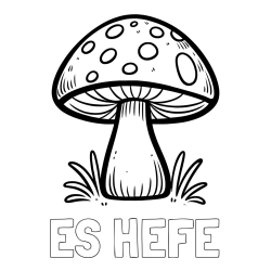 Online izdelana pobarvanka - Pobarvanka imena ES HEFE in pobarvanka gobe