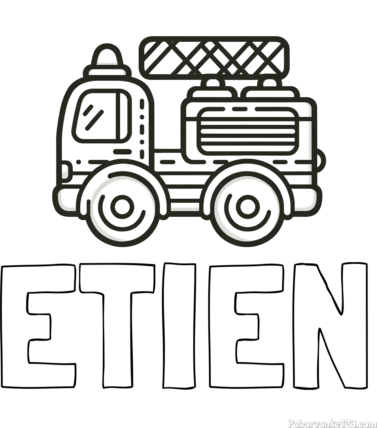 Pobarvanka imena ETIEN in pobarvanka gasilski avto