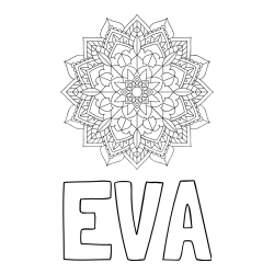 Pobarvanka imena EVA in Čudovita pobarvanka mendale