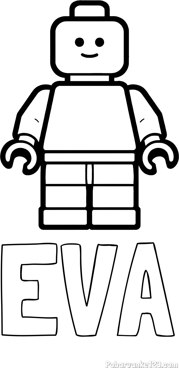 Pobarvanka imena EVA in pobarvanka LEGO figurice fanta