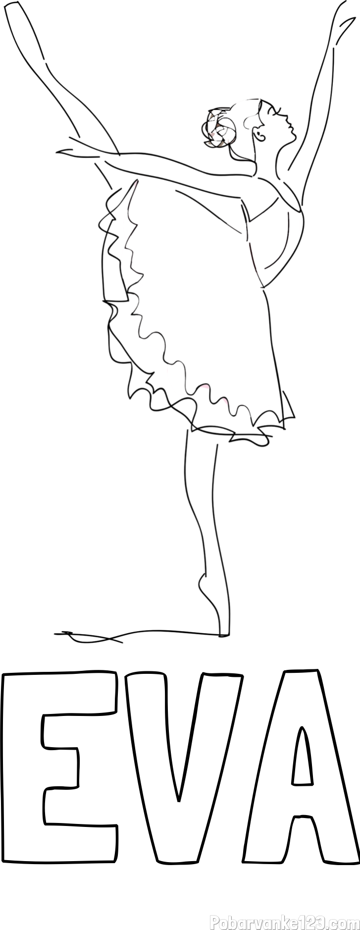 Pobarvanka imena EVA in pobarvanka ljubke baletke