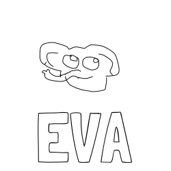 Online izdelana pobarvanka - Pobarvanka imena EVA in SLON1