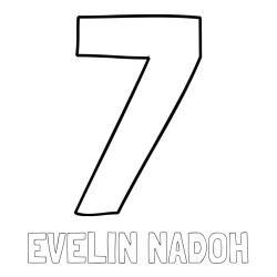 Online izdelana pobarvanka - Pobarvanka imena EVELIN NADOH in pobarvanka številke sedem (7)
