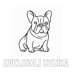Online izdelana pobarvanka - Pobarvanka imena EVELINOLI KUZIKA in pobarvanka francoskega buldoga