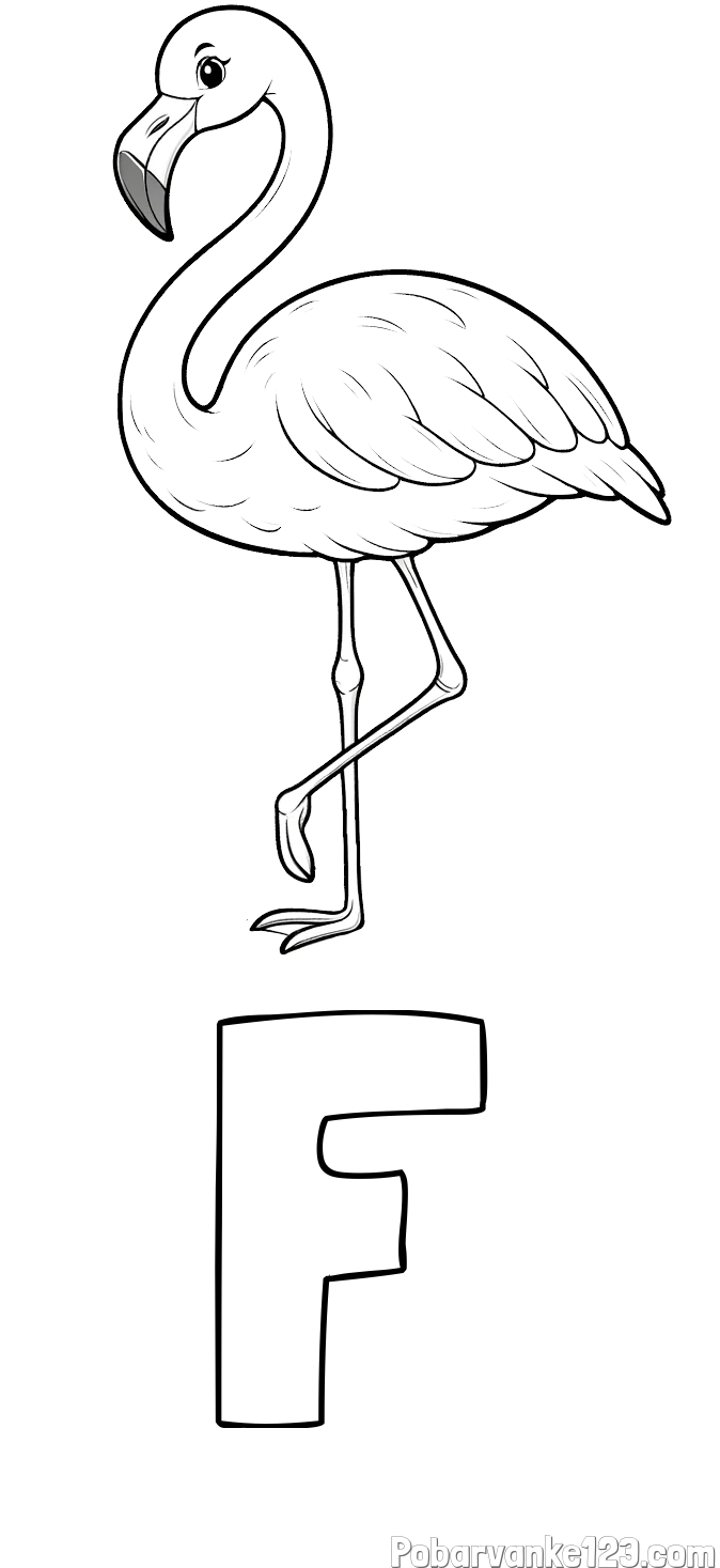 Pobarvanka imena F in pobarvanka flaminga