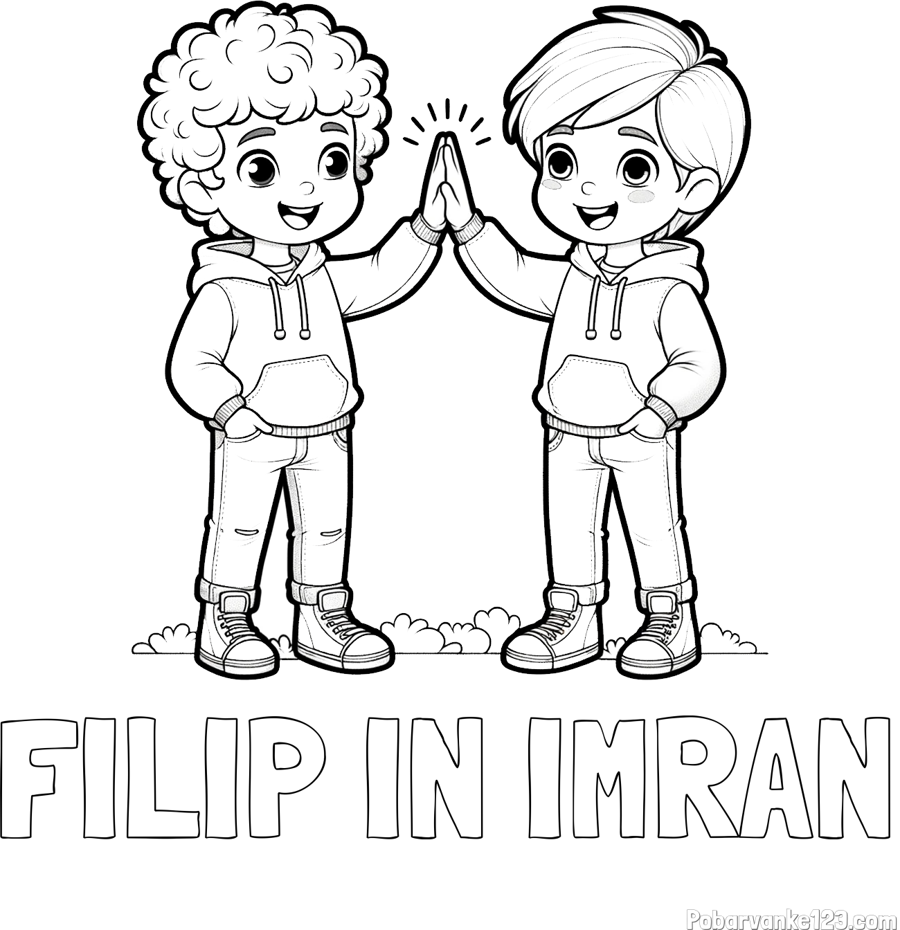 Pobarvanka imena FILIP IN IMRAN in pobarvanka prijatlejev