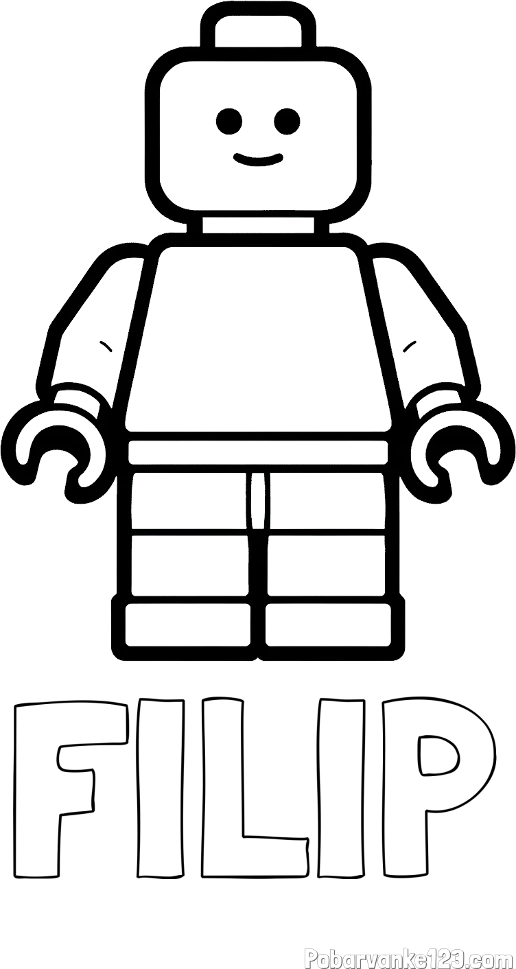 Pobarvanka imena FILIP in pobarvanka LEGO figurice fanta