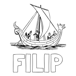 Online izdelana pobarvanka - Pobarvanka imena FILIP in pobarvanka majhne ladje
