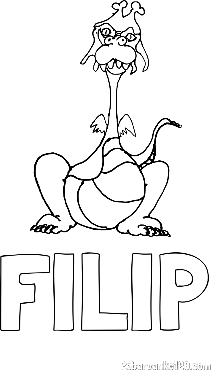 Pobarvanka imena FILIP in pobarvanka starega zmaja