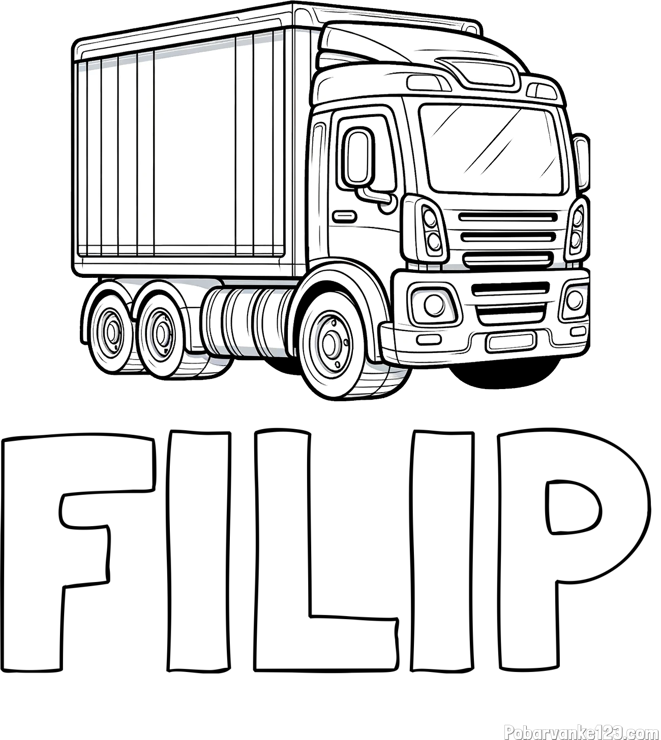 Pobarvanka imena FILIP in pobarvanka velikega tovornjaka