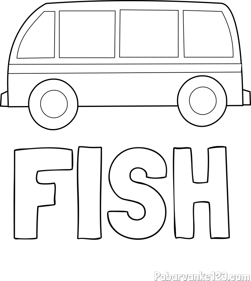 Pobarvanka imena FISH in avtobus