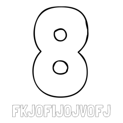 Online izdelana pobarvanka - Pobarvanka imena FKJOFIJOJVOFJ in pobarvanka številke osem (8)