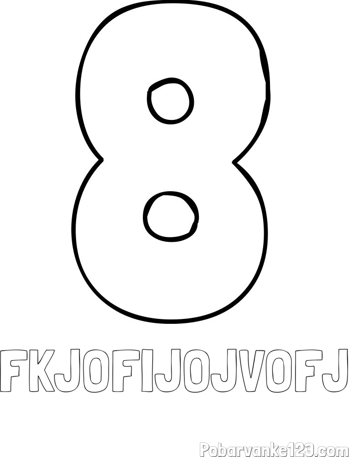 Pobarvanka imena FKJOFIJOJVOFJ in pobarvanka številke osem (8)
