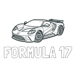 Pobarvanka imena FORMULA 17 in Športni avtomobil